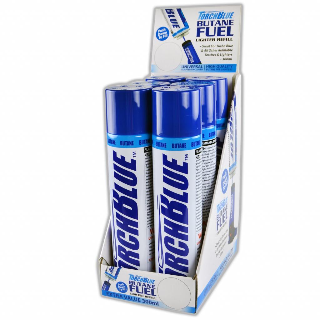 34846 Torch Blue Butane 300ml 6 Pieces Per Display
